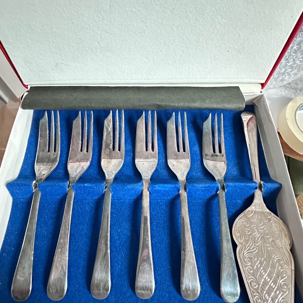 Elegant Leonard Silver Fork and Server Set